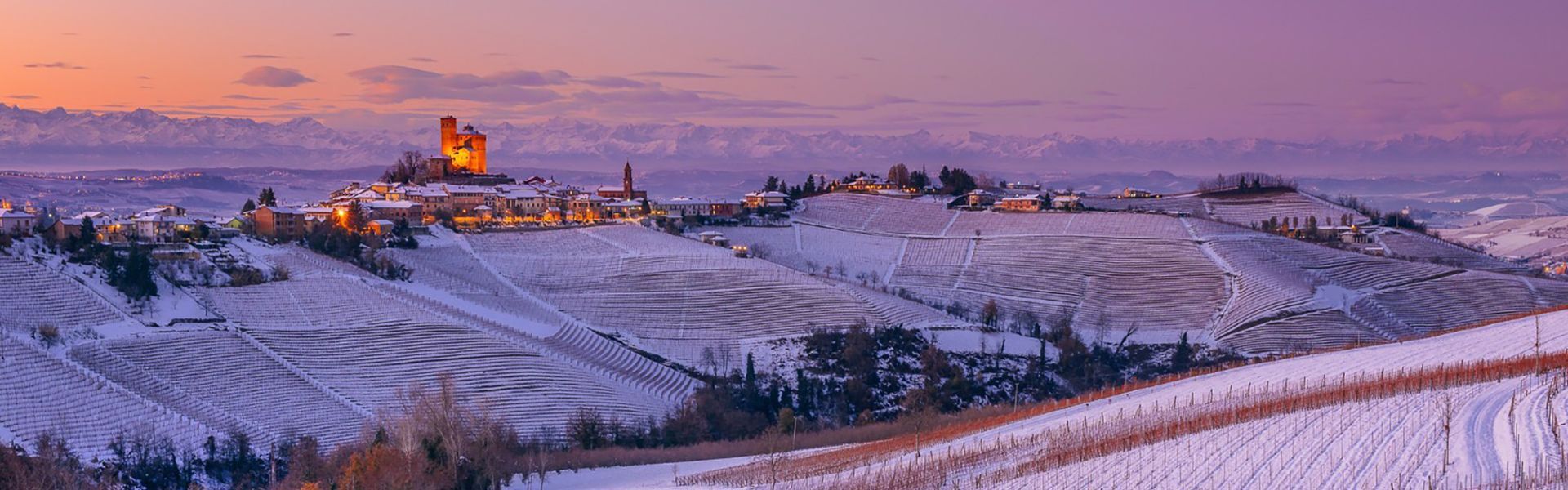 The italian village of Serralunga d'Alba, Cuneo in Piedmont, Italy