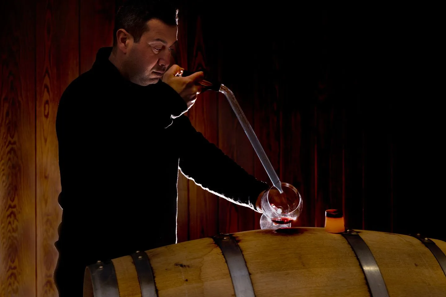 Alberto Voerzio in the cellar